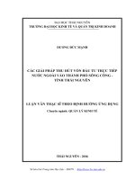 Các giải pháp thu hút vốn đầu tư trực tiếp nước ngoài vào thành phố sông công   tỉnh thái nguyên 