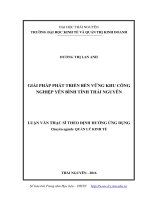 Giải pháp phát triển bền vững khu công nghiệp yên bình, tỉnh thái nguyên 