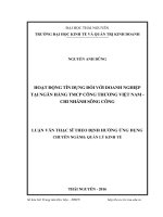 Hoạt động tín dụng đối với doanh nghiệp tại ngân hàng TMCP công thương việt nam   chi nhánh sông công 