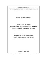 Nâng cao thu nhập cho hộ nông dân nghèo trên địa bàn huyện võ nhai, tỉnh thái nguyên 