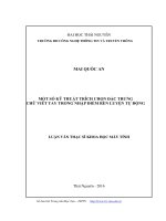 Một số kỹ thuật trích chọn đặc trưng chữ viết tay trong nhập điểm rèn luyện tự động 