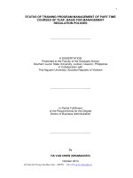Status of training program management of part time courses of TUAF basis for management regulation policies 