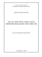 Về các bất đẳng thức dạng hermite   hadamard cho hàm lồi 