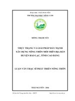 Thực trạng và giải pháp đẩy mạnh xây dựng nông thôn mới trên địa bàn huyện bảo lạc, tỉnh cao bằng 