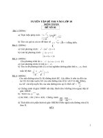 Tổng hợp các đề thi tuyển vào lớp 10 môn toán có đáp án chi tiết, tài liệu sưu tầm tuyển chọn