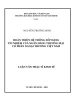LUẬN VĂN THẠC SỸ - Hoàn thiện hệ thống xếp hạng tín nhiệm của Ngân hàng Thương mại cổ phần ngoại thương Việt Nam