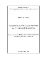 Nâng cao chất lượng nguồn nhân lực tại cục thống kê tỉnh phú thọ 