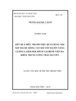 Kết quả điều trị sỏi niệu quản bằng phẫu thuật nội soi ngược dòng tán sỏi với nguồn năng lượng laser holmium tại bệnh viện đa khoa trung ương thái nguyên 