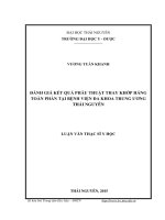 Đánh giá kết quả phẫu thuật thay khớp háng toàn phần tại bệnh viện đa khoa trung ương thái nguyên 