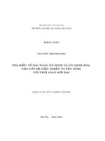 Tìm hiểu về bài toán ổn định và ổn định hóa cho lớp hệ điều khiển tuyến tính với thời gian rời rạc (LV tốt nghiệp)