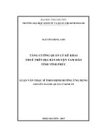 Tăng cường quản lý kê khai thuế trên địa bàn huyện Tam Đảo tỉnh Vĩnh Phúc (LV thạc sĩ)
