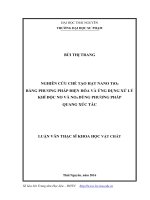 Nghiên cứu chế tạo hạt nano tio2 bằng phương pháp điện hóa và ứng dụng xử lý khí độc NO và NO2 dùng phương pháp quang xúc tác 