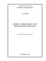 Số phức và một số dạng toán hình học phẳng liên quan 
