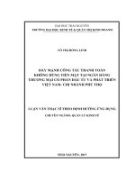 Đẩy mạnh công tác thanh toán không dùng tiền mặt tại Ngân hàng Thương mại Cổ phần Đầu tư và Phát triển Việt Nam  Chi nhánh Phú Thọ (LV thạc sĩ)