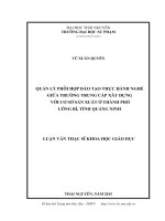 Quản lý phối hợp đào tạo thực hành nghề giữa trường trung cấp xây dựng với cơ sở sản xuất ở thành phố uông bí, quảng ninh 