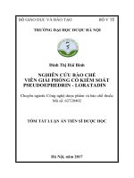 Nghiên cứu bào chế viên giải phóng có kiểm soát pseudoephedrin   loratadin (tt) 