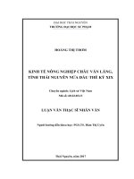 Kinh tế nông nghiệp Châu Văn Lãng, tỉnh Thái Nguyên nửa đầu thế kỷ XIX (LV thạc sĩ)