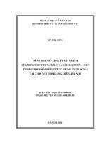 Đánh giá mức độ, tỷ lệ nhiễm Staphylococcus aureus và Escherichia coli trong một số nhóm thực phẩm tươi sống tại chợ đầu mối Long Biên, Hà Nội (LV thạc sĩ)