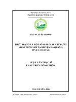 Thực trạng và một số giải pháp xây dựng nông thôn mới tại huyện hà quảng   tỉnh cao bằng 