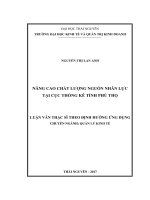 Nâng cao chất lượng nguồn nhân lực tại Cục thống kê tỉnh Phú Thọ (LV thạc sĩ)