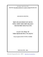 Một số giải pháp xây dựng nông thôn mới trên địa bàn thành phố thái nguyên 