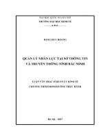 Quản lý nhân lực tại sở thông tin và truyền thông tin và truyền thông tỉnh bắc ninh 