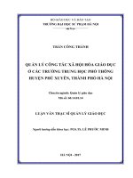 Quản lý công tác xã hội hoá giáo dục ở các trường THPT huyện phú xuyên, thành phố hà nội 