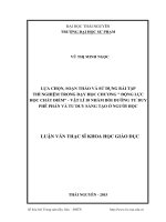 Lựa chọn, soạn thảo và sử dụng bài tập thí nghiệm trong dạy học chương động lực học chất điểm   vật lí 10 nhằm bồi dưỡng tư duy phê phán và tư duy sáng tạo ở người học 