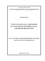 Nâng cao năng lực cạnh tranh của ngân hàng TMCP đông nam á   chi nhánh thái nguyên 