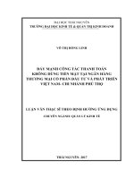 Đẩy mạnh công tác thanh toán không dùng tiền mặt tại ngân hàng thương mại cổ phần đầu tư và phát triển việt nam   chi nhánh phú thọ 