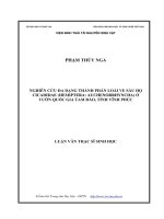 Nghiên cứu đa dạng thành phần loài ve sầu Họ Cicadidae (HemipteraAuchenorrhyncha) ở Vườn Quốc gia Tam Đảo, tỉnh Vĩnh Phúc (LV thạc sĩ)