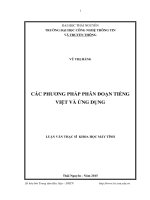 Các phương pháp phân đoạn tiếng việt và ứng dụng 
