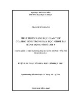 Phát triển năng lực giao tiếp của học sinh trong dạy học nhóm bài hành động nói ở lớp 8 