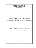 Quản lý vốn đầu tư xây dựng cơ bản từ ngân sách nhà nước tại tổng cục hải quan 