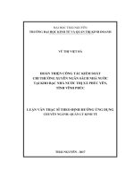 Hoàn thiện công tác kiểm soát chi thường xuyên ngân sách nhà nước tại Kho bạc nhà nước thị xã Phúc Yên, tỉnh Vĩnh Phúc (LV thạc sĩ)