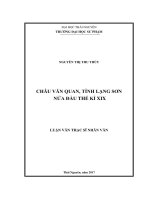 Châu Văn Quan, tỉnh Lạng Sơn nửa đầu thế kỉ XIX (LV thạc sĩ)