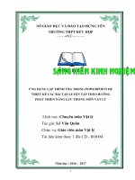 SÁNG KIẾN đạt GIẢI TỈNH HƯNG yên   ỨNG DỤNG lập TRÌNH VBA TRONG POWERPOINT để THIẾT kế bài GIẢNG môn vật lý