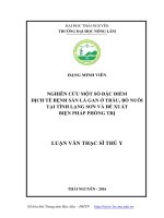 Nghiên cứu một số đặc điểm dịch tễ bệnh sán lá gan ở trâu, bò nuôi tại tỉnh lạng sơn và đề xuất biện pháp phòng trị 