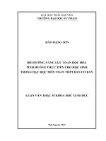 Bồi dưỡng năng lực toán học hóa tình huống thực tiễn cho học sinh trong dạy học môn toán THPT ban cơ bản 