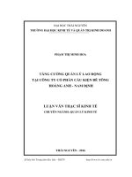 Tăng cường quản lý lao động tại công ty cổ phần cấu kiện bê tông Hoàng Anh  Nam Định (LV thạc sĩ)