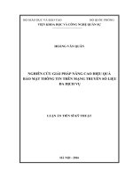 Nghiên cứu giải pháp nâng cao hiệu quả bảo mật thông tin trên mạng truyền số liệu đa dịch vụ (LV thạc sĩ)
