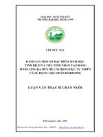 Đánh giá một số đặc điểm sinh học tinh dịch và thụ tinh nhân tạo bằng tinh cọng rạ đến dê cái động dục tự nhiên và sử dụng liệu pháp hormone 