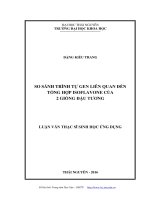 So sánh trình tự gen liên quan đến tổng hợp isoflavone của 2 giống đậu tương 