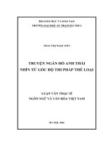Truyện ngắn hồ anh thái nhìn từ góc độ thi pháp thể loại