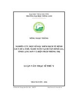 Nghiên cứu một số đặc điểm dịch tễ bệnh giun đũa ở bê, nghé nuôi tại huyện Bình Gia tỉnh Lạng Sơn và biện pháp phòng trị (LV thạc sĩ)