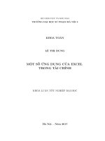 Một số ứng dụng của excel trong tài chính 