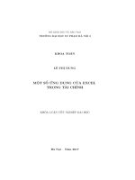 Một số ứng dụng của Excel trong tài chính (LV tốt nghiệp)