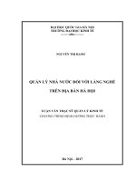 Quản lý nhà nước đối với làng nghề trên địa bàn hà nội  