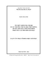 Tổ chức kiểm tra nội bộ ở các trường trung học phổ thông huyện tiền hải, tỉnh thái bình theo yêu cầu đổi mới giáo dục 