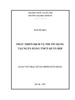 Phát triển dịch vụ phi tín dụng tại ngân hàng thương mại cổ phần quân đội  